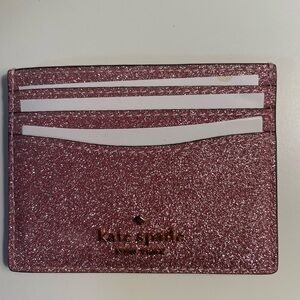 Kate Spade card holder, Light pink & sparkles, NEW